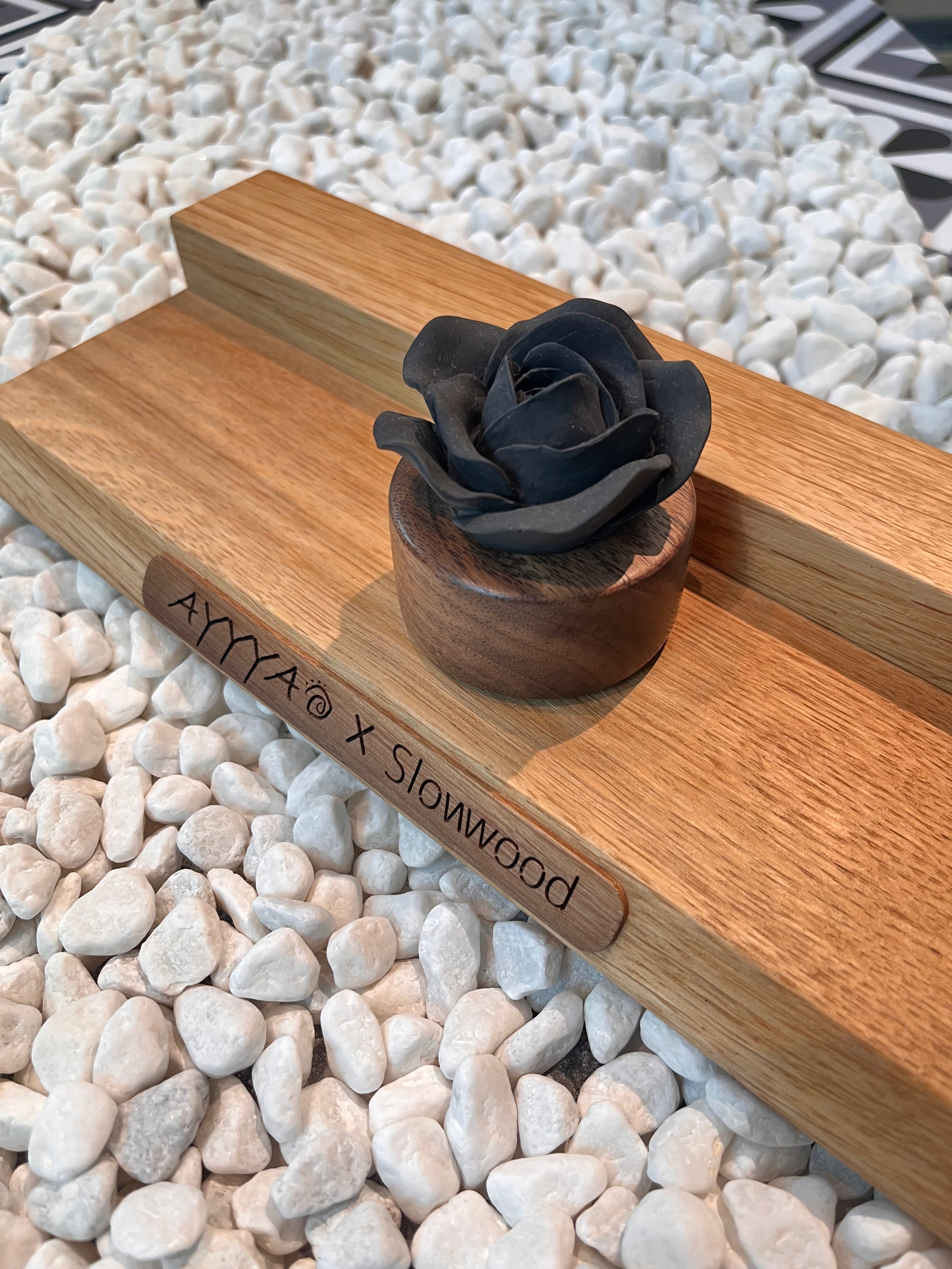 AYYYA X SLOWWOOD 3D Flower Shape Diffuser Stone with Aromatherapy Oil Spray Set